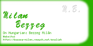 milan bezzeg business card